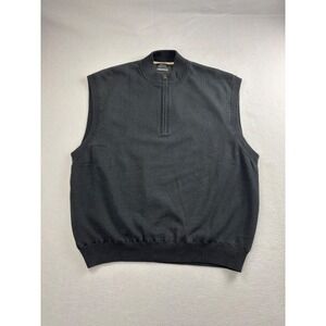 Greg Norman Windshirt Golf Vest Mens XL Black Quarter Zip Sleeveless Lined